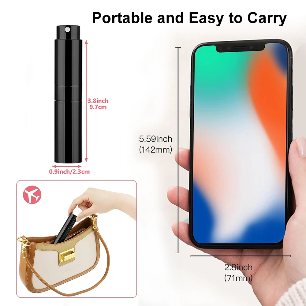 Atomizzatore di profumo Mini bottiglia vuota di profumo bottiglie riutilizzabili di profumo di Alcochol portatile per bottiglia di ricarica di profumo da viaggio 8ml