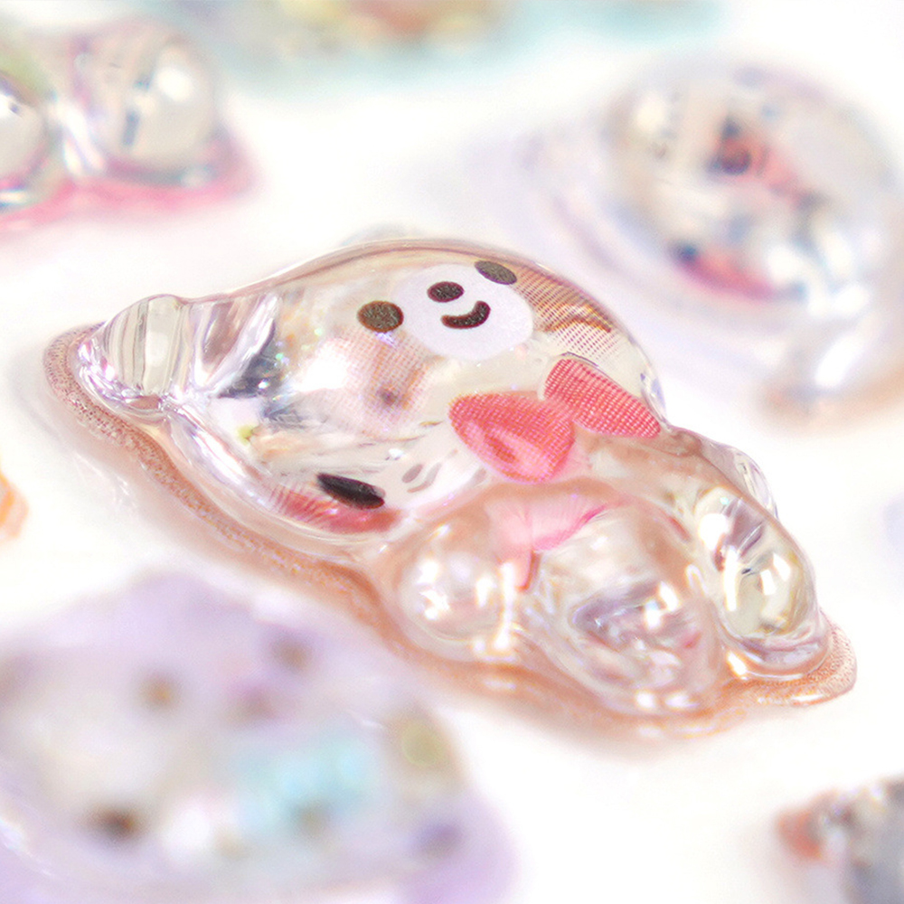 Creative Candy Ghost Rabbit Drop 3D Relief Stickers Scrapbooking Diy Diary Stationery Sticker Decor Cute Aesthetic Stickers