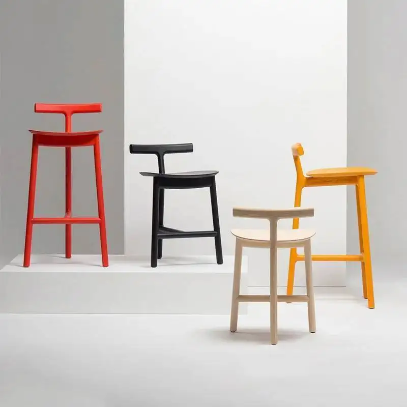 Nordic madeira maciça cadeira de barra simples moda ilha designer criativo lazer moderno casa cadeira traseira banco para barra