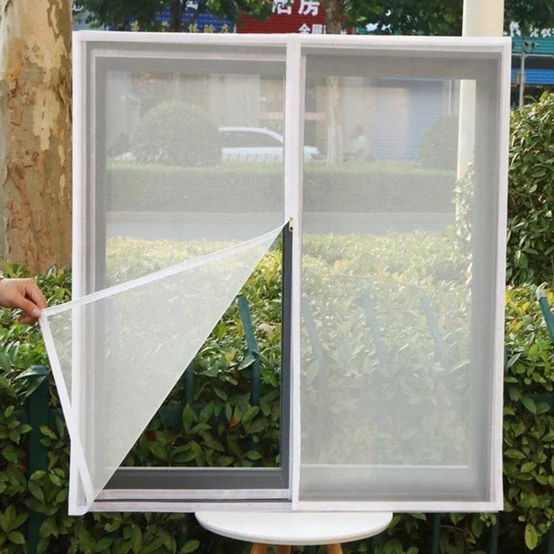 White ，Multi size window mesh with zipper Self-adhesive zipper ,mosquito nets for windows anti mosquito window door curtain mesh
