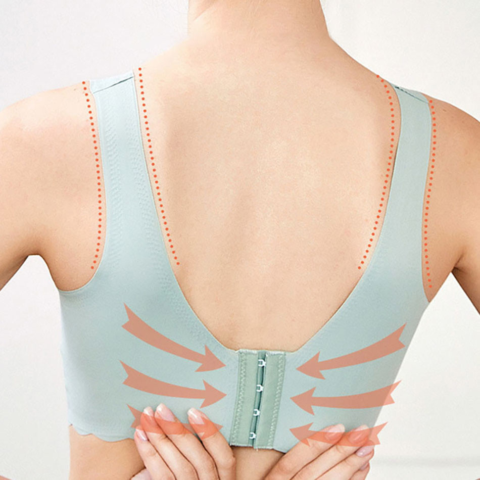 Women Solid Color Fixed Shoulder Strap Soft Comfortable Bra Breastfeeding Bra Without Steel Ring Breast Pump Underwear