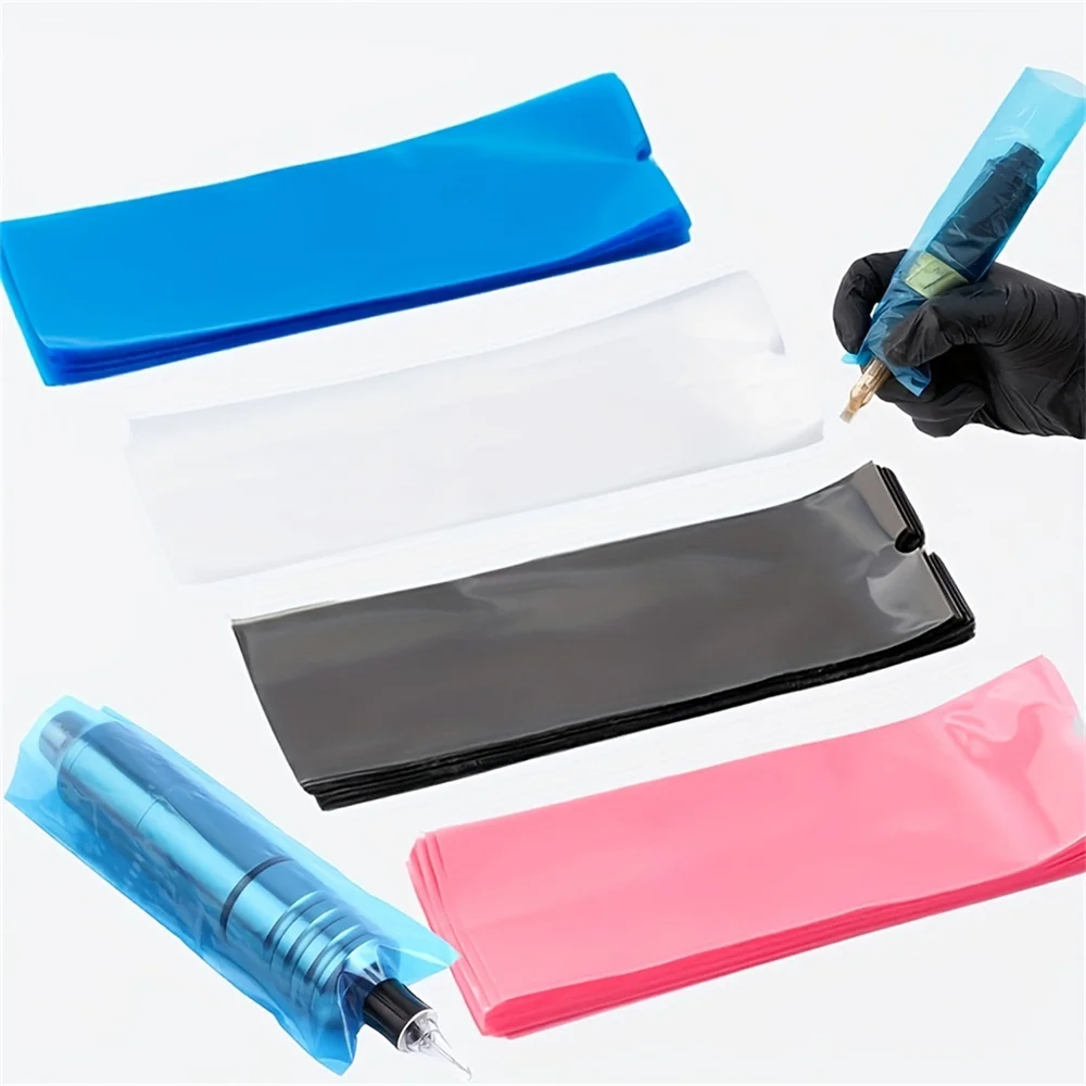 50/100/200Pcs Disposable Black/Pink/Blue Tattoo Clip Cord Sleeves Covers Bags Plastic Tattoo Machine Protection Bags