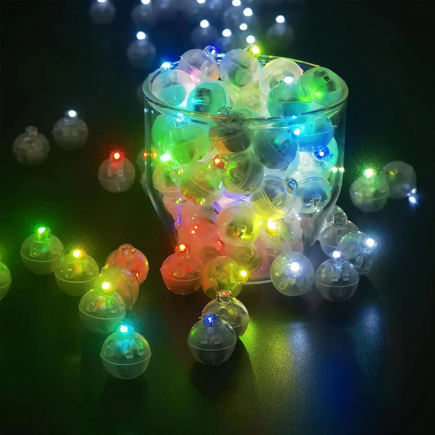 Venta al por mayor Mini globo LED luz Flash LuminousTiny vaso bola lámpara linterna luces Halloween Navidad fiesta.