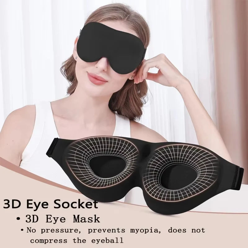 3D Slaapmasker Blinddoek Slaaphulp Oogmasker Zacht Memory Foam Gezichtsmasker Slaapmasker 99% Blockout Light Slaapmasker Eye Cover Patch