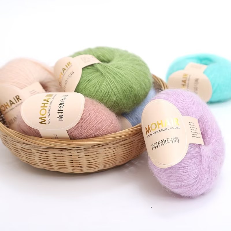 Hilo de Mohair de 25g, hilo de ganchillo de lana para bebé muy suave y cálido para tejer a mano, suéter, chal, bufanda, suministros de Material DIY