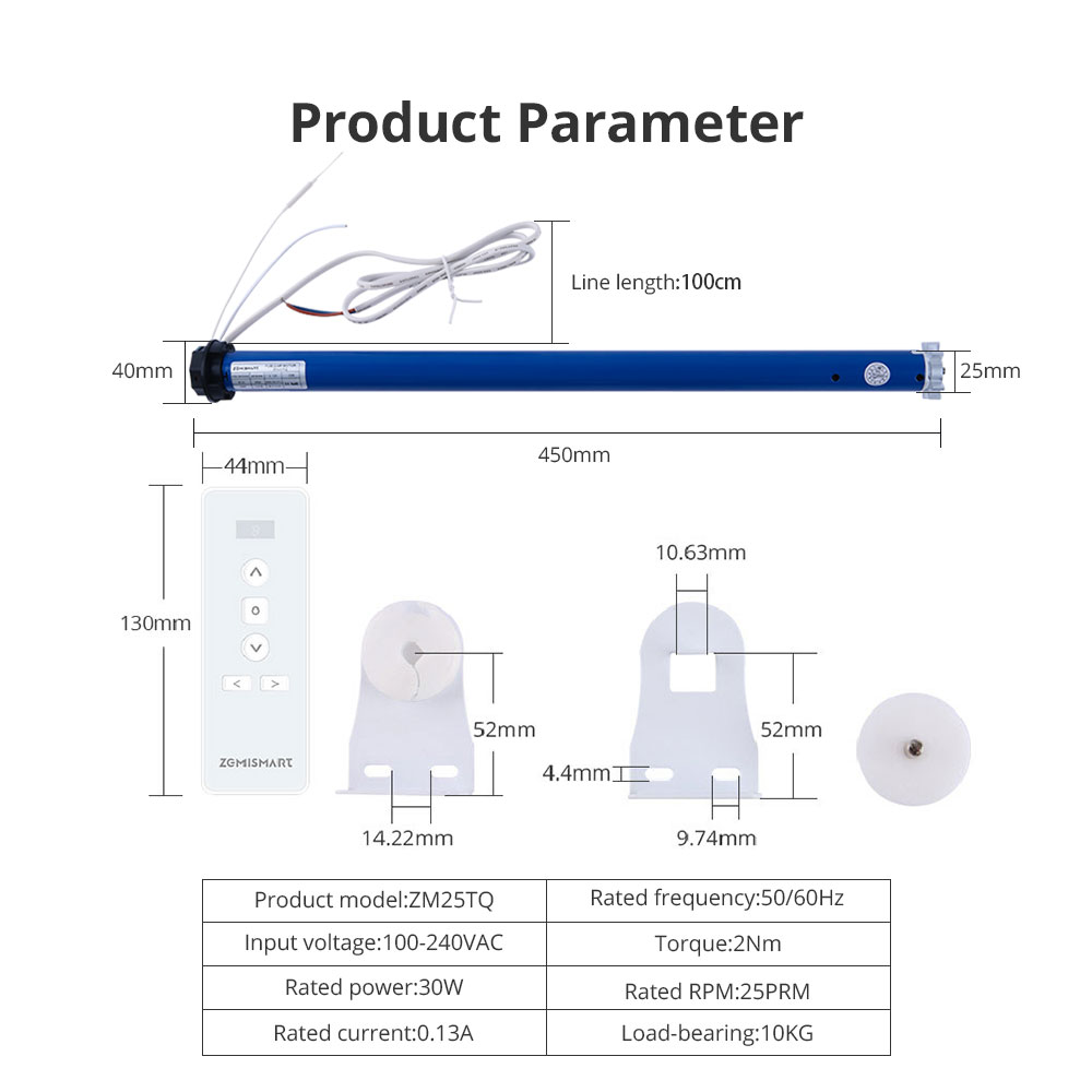 Zemismart Tuya Zigbee 2N Smart Rollos Motor für 38mm Tube Smart Life App Alexa Google Home Sprachsteuerung