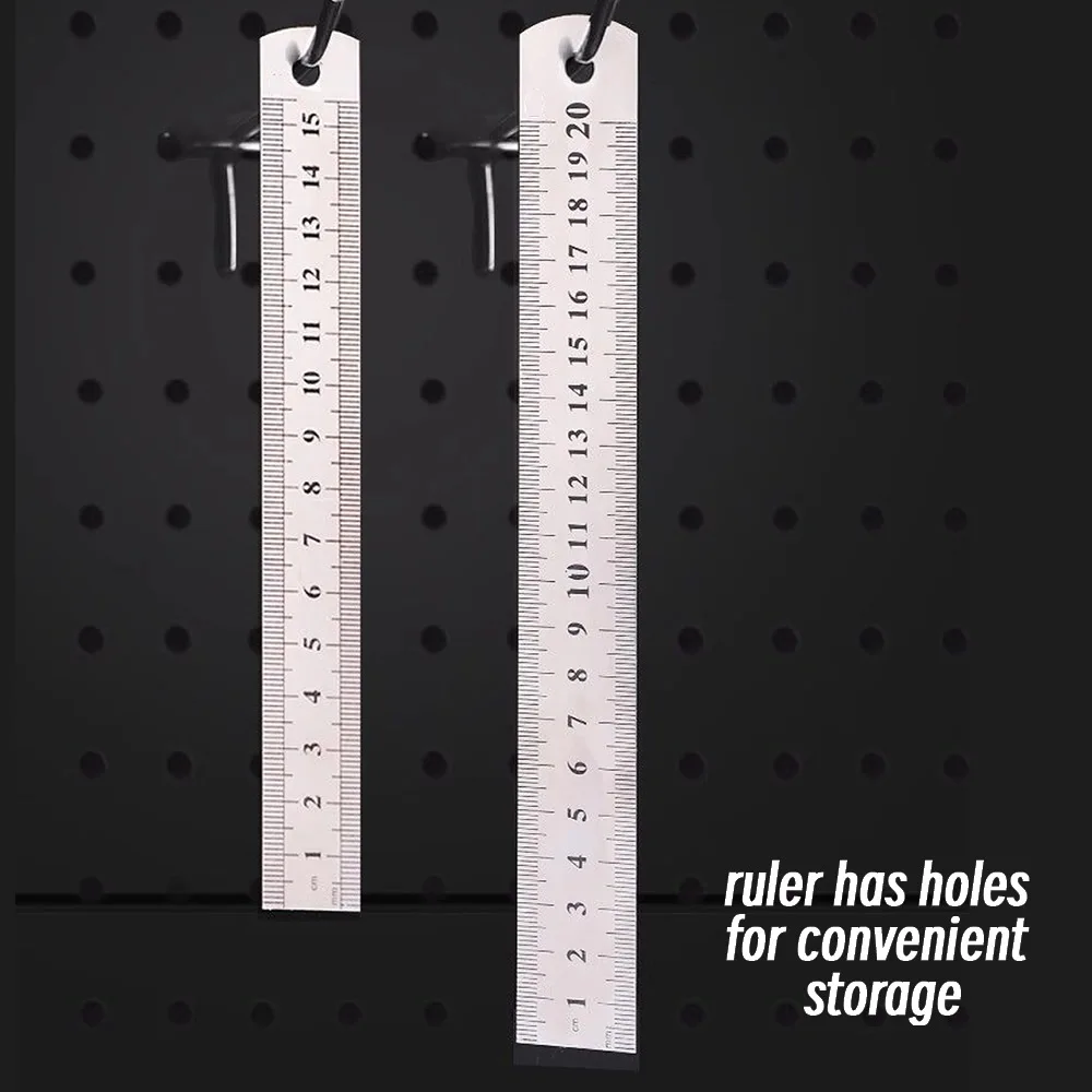 10P 15-30cm Acciaio inossidabile Metallo Righello dritto Precisione Double Sided Precisione Strumento di misurazione Scala Accessori righello metrico