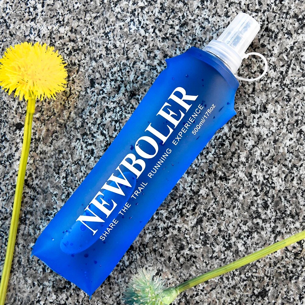 NEWBOLER 250ml 500ml ขวดน้ํา TPU พับขวดน้ํากีฬาขวดน้ํากระเป๋าขวดน้ําพับได้ Running CAMPING