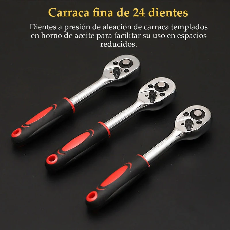46 pezzi di riparazione automobilistica set di utensili manuali cassetta degli attrezzi meccanico, chiave a bussola da 1/4" cacciavite a cricchetto cacciavite a cricchetto
