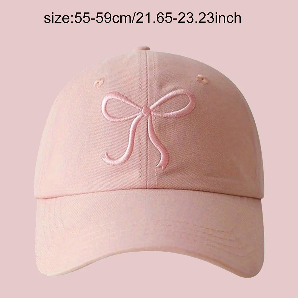 Gorra de béisbol bordada con lazo para las cuatro estaciones, gorra de pico de pato pequeña, fresca y dulce para mujer, gorra con protección solar para deportes al aire libre