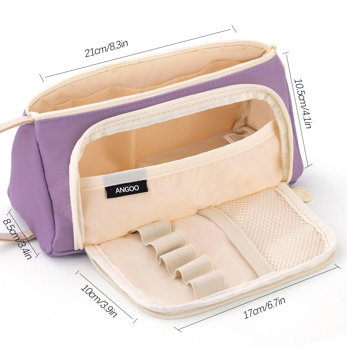 Estuche para lápices y bolígrafos de Gel, estuche para lápices estacionarios para niños, bolsa para bolígrafos, bolsa de almacenamiento de viaje para cosméticos de gran capacidad multicapa
