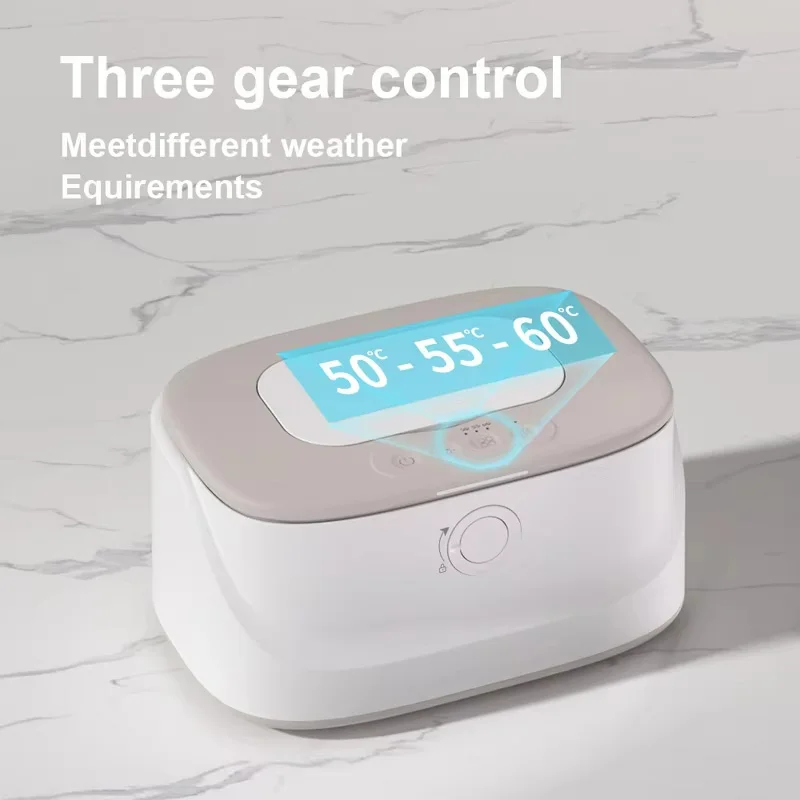 Lenços umedecidos para bebês, interface usb com 3 engrenagens, luz noturna ajustável, portátil, carro, termostática, caixa de lenços umedecidos, aquecedor, item para bebês