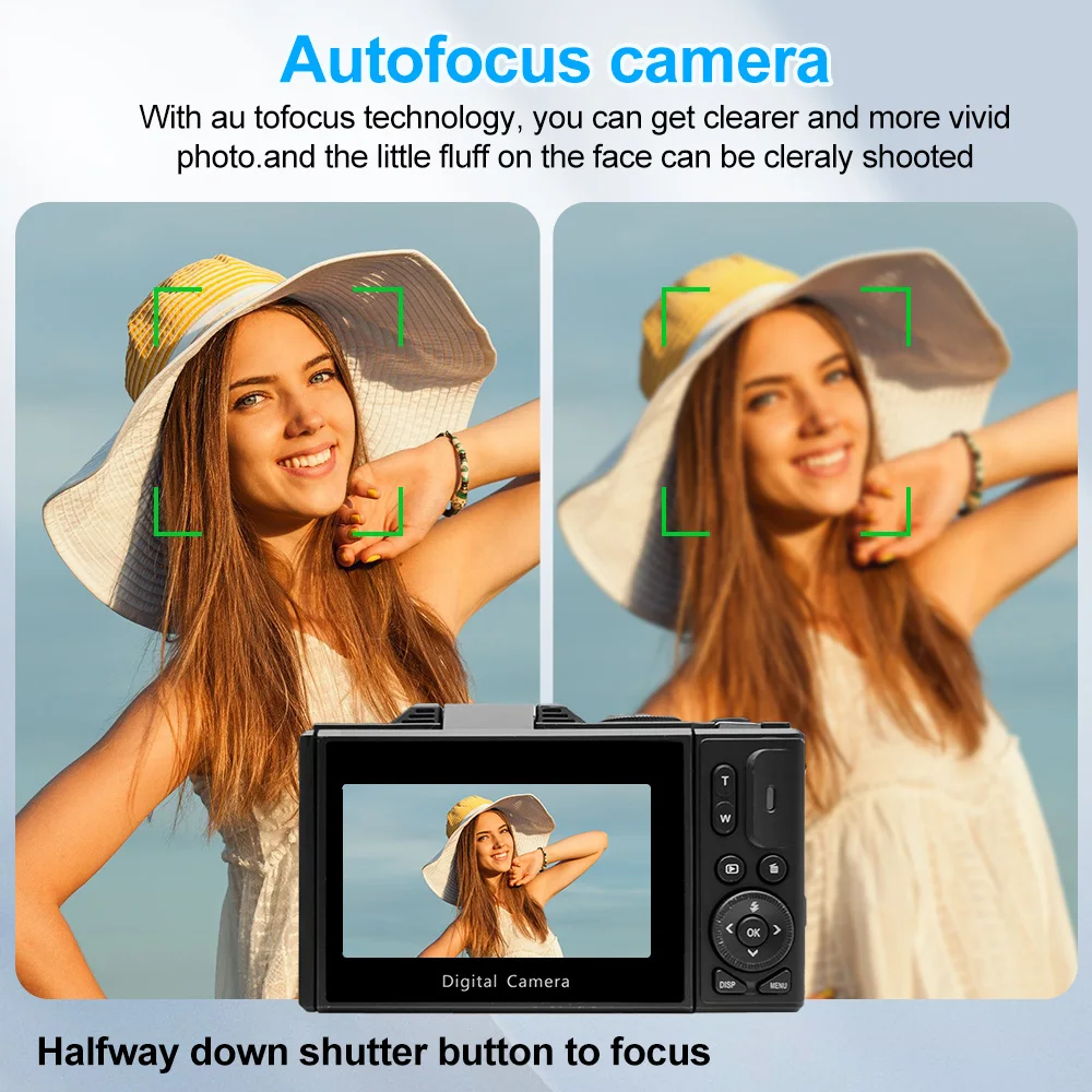 4K Digitalkamera 64MP 3,0 Zoll Drehbarer Bildschirm 18X Digitalzoom WiFi Vlog Camcorder Retro Videorecorder YouTub Webcam Kameras