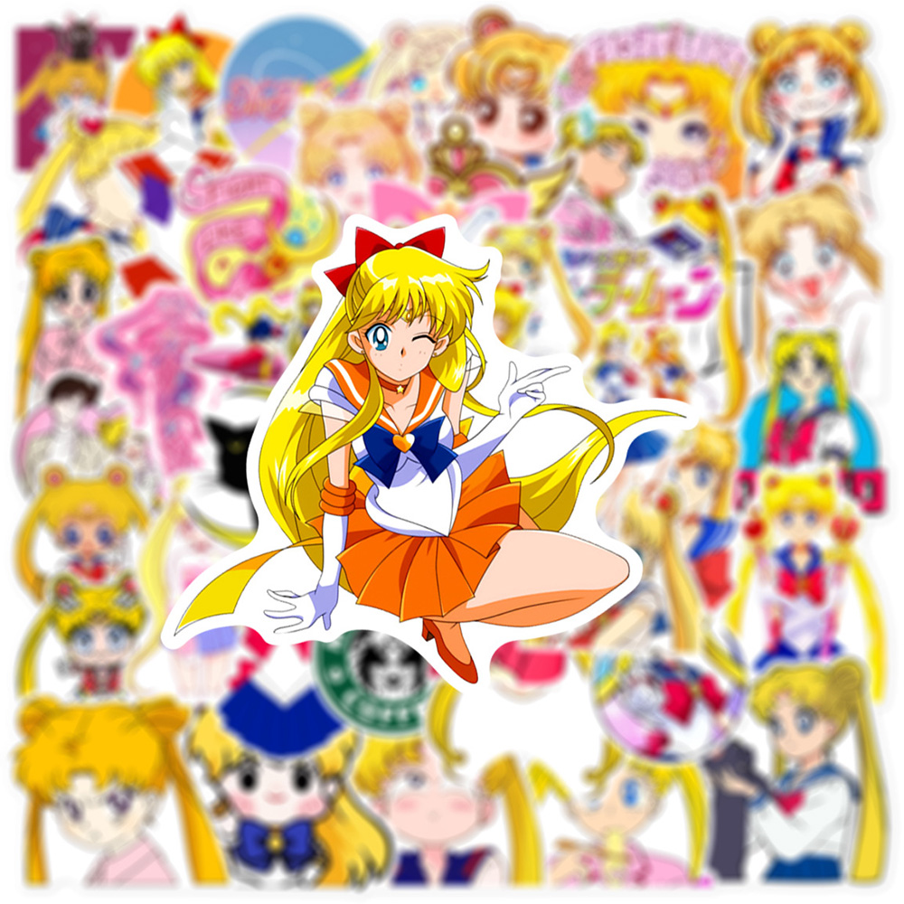 10/30/50 Stück Japan Cartoom Sailor Moon Anime Aufkleber Aufkleber Kinderspielzeug DIY Briefpapier Gepäck Helm Ästhetische Dekoration Aufkleber