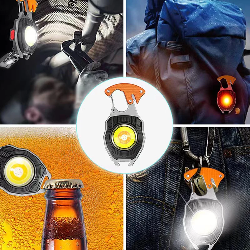 New Mini Multifunctional Portable Small Handlight Work Light High Power Strong Lights Portable Car Camping Keychain