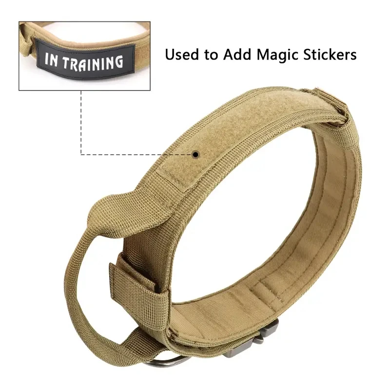 Pet Products Outdoor Tactical Dog Collar Metal Buckle Breathability Nylon Collar Medium and Large Dog Training Neck Collar Dog