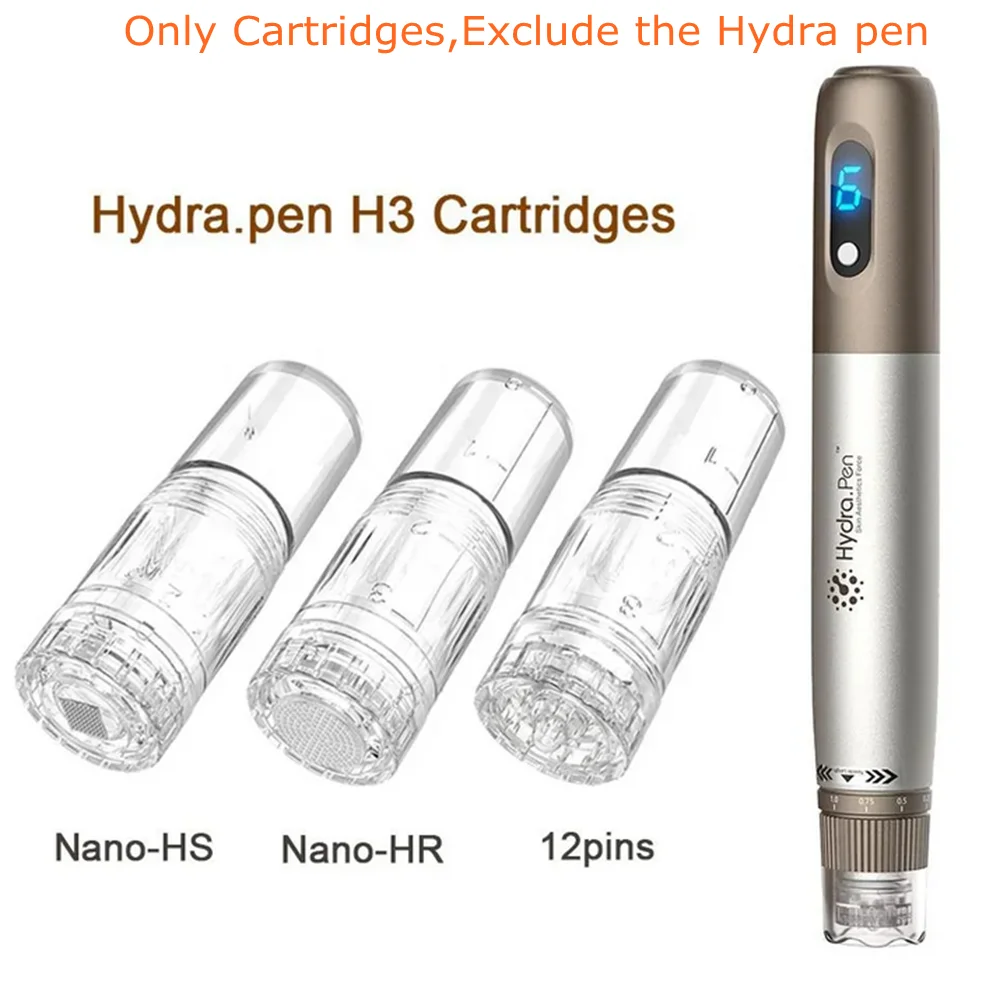 10 Stück Hydra.Pen H3 Nadelkartuschen H12 H24 H36 Nano HS Nano-HR Einstellbarer Flüssigkeitsabgabe 3 ml Serumapplikator Dermapen Derma