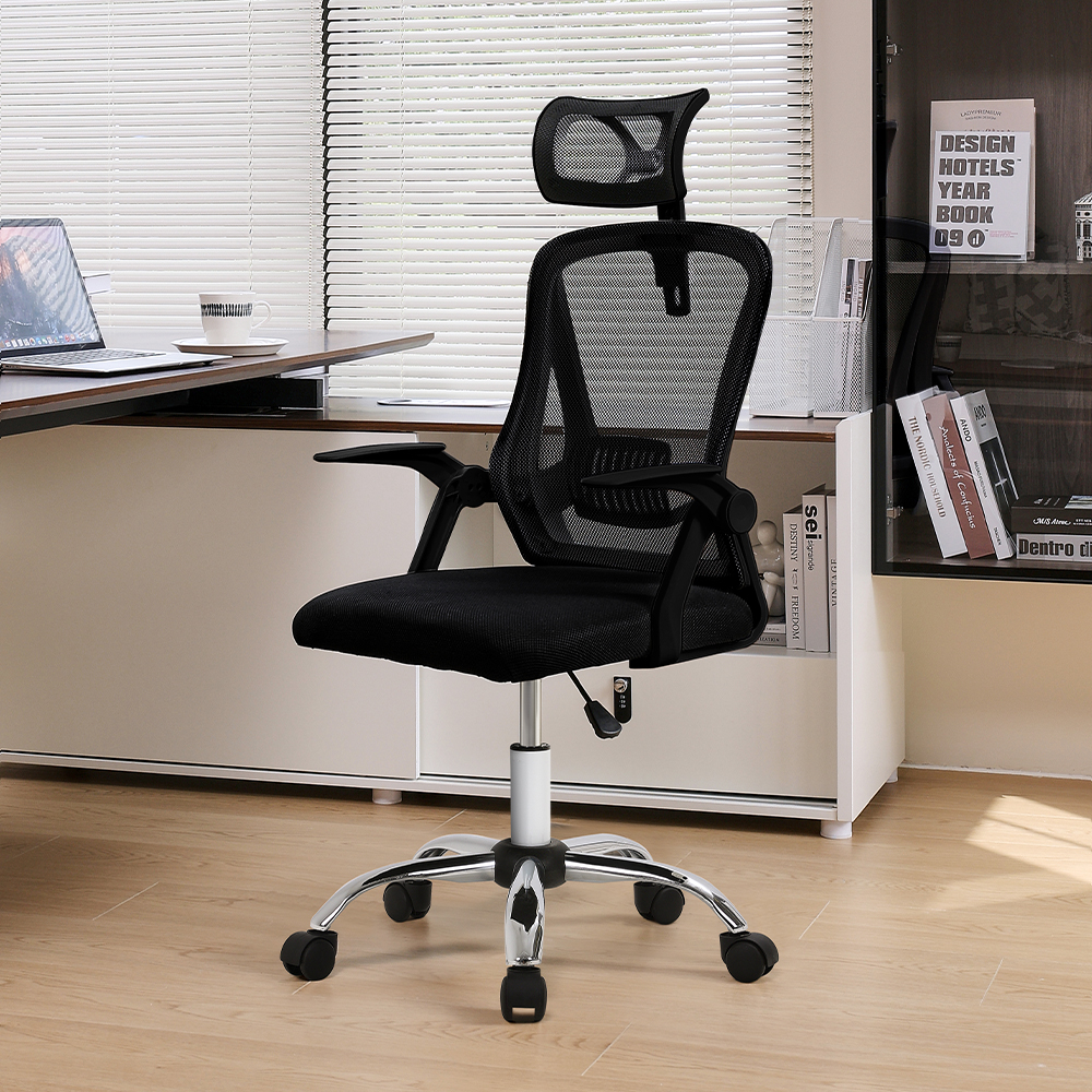 Mesh Office Chair with Headrest Ergonomic Computer Desk Chair Lumbar Support Swivel Office Chair