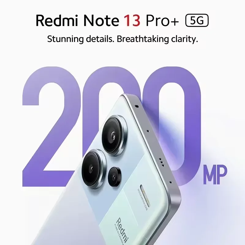 Xiaomi Redmi Note 13 Pro Plus 5G Global Version 256GB/512GB MediaTek Dimensity 7200-Ultra 6.67'' 3D-Curved 1.5K 120Hz Display ,1