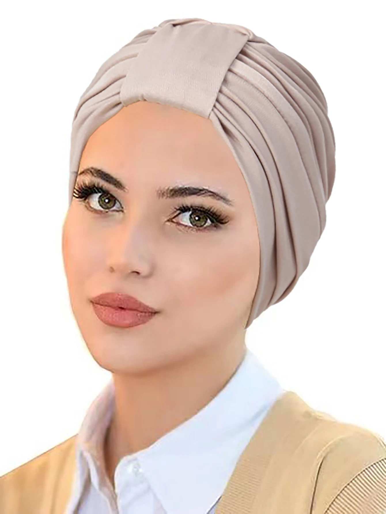 Jednokolorowe muzułmańskie czapki z hidżabem kobiety owijają głowę Ramadan miękki elastyczny damski turban Bonnet modny nakrycie głowy nadający się do noszenia