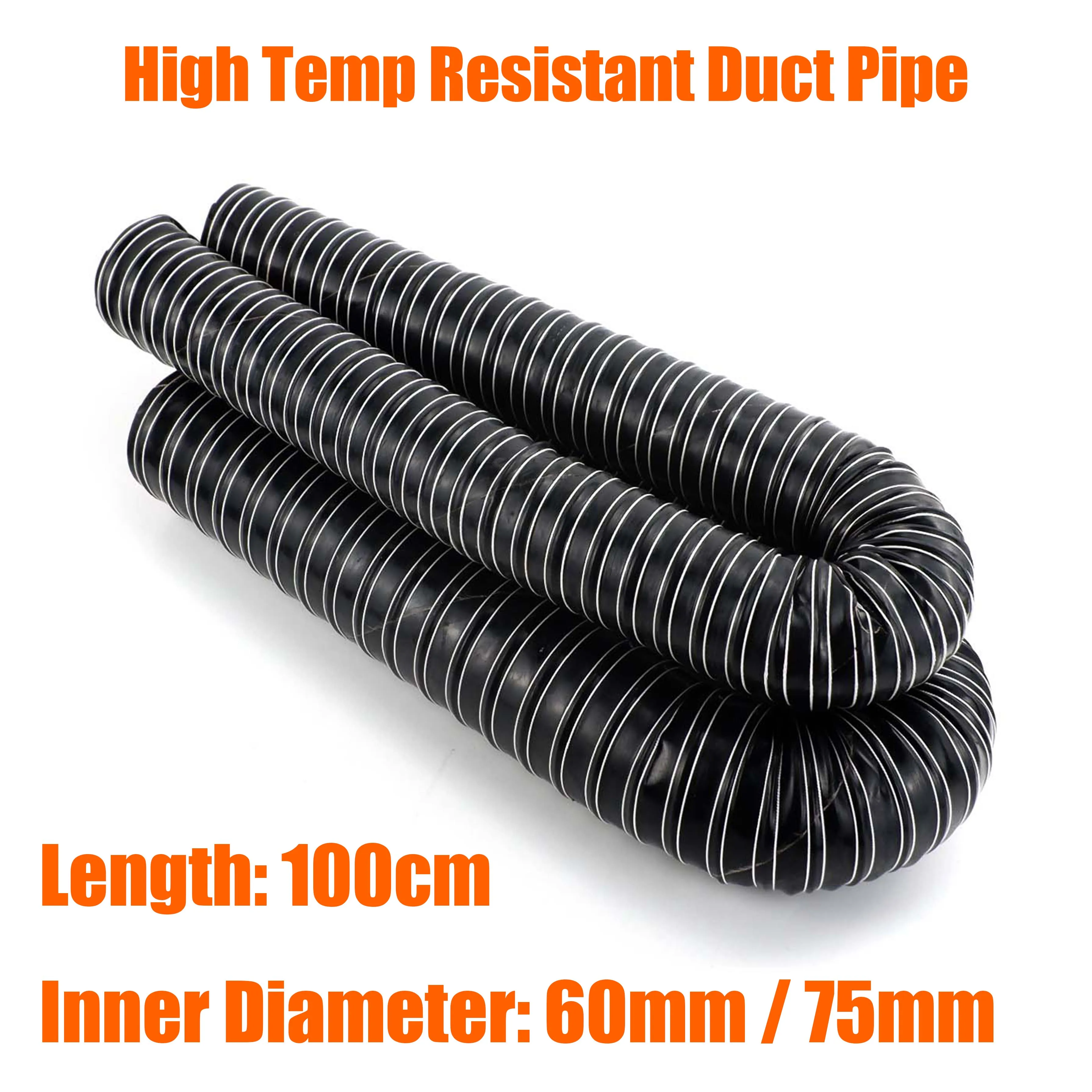 60mm 76mm diámetro interior longitud 100cm aire diésel calentador conducto tubo manguera resistente a altas temperaturas para coche Camper camión caravana
