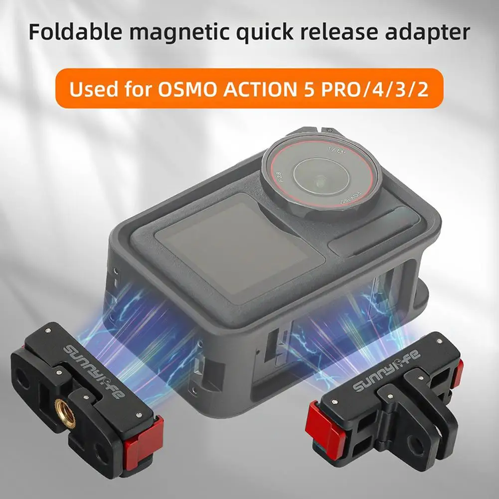 Magnetic Quick Release Adapter Base For DJI Osmo Action 5 Pro Stable Installation Foldable Quick-release Two Claw Mount Adapter