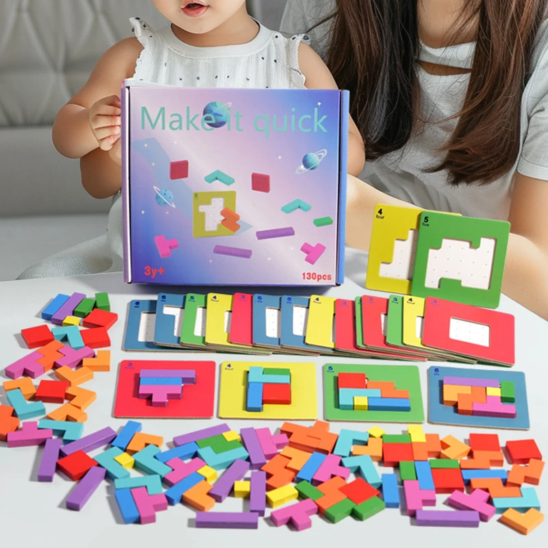 3D สองคน Interactive Desktop เกมปริศนา Tangram ของเล่นคณิตศาสตร์ Building Blocks BOARD สีรูปร่างเกมสําหรับของขวัญเด็ก