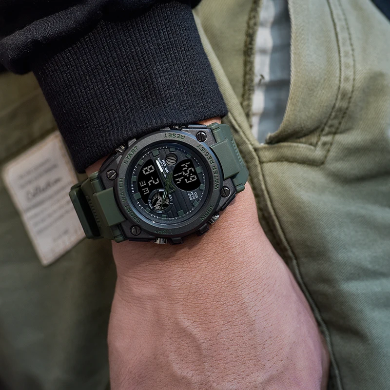 Reloj Digital SANDA estilo G para hombre, relojes deportivos militares con pantalla Dual, reloj de pulsera electrónico resistente al agua, reloj Masculino 739