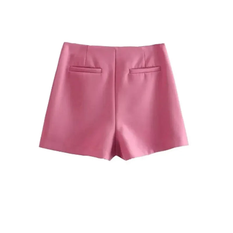 Mooyufon Damesmode Pareo Stijl Shorts Rokken Vintage Hoge Taille Rits aan de zijkant Vrouwelijke Skort Mujer