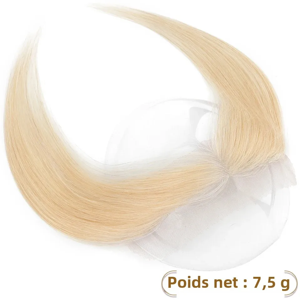 S-noilite-Toppers de cheveux en dentelle à nœud unique, patch à la main, extensions de cheveux de remplacement invisibles, naturel, délié, 10"