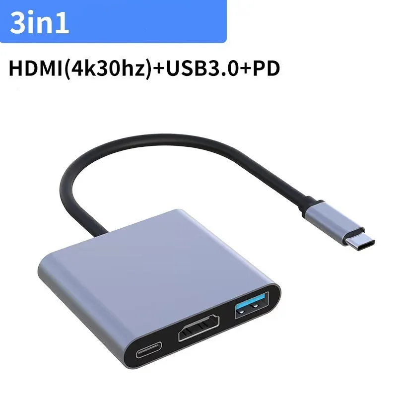 Adaptador Compatible con 4K tipo C a HDMI, concentrador USB 3,1/3,0 tipo C, convertidor de carga para Samsung S23 Ultra, Huawei, Xiaomi, portátil, Macbook