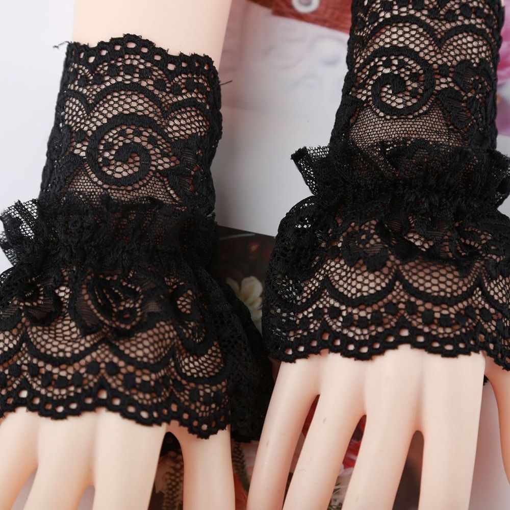 1 Paar Sonnenschutz Arm abdeckung Pullover dekorative Narben abdeckung abnehmbare Ärmel Manschetten Spitze Manschetten Rüschen Ellbogen Ärmel gefälschte Ärmel