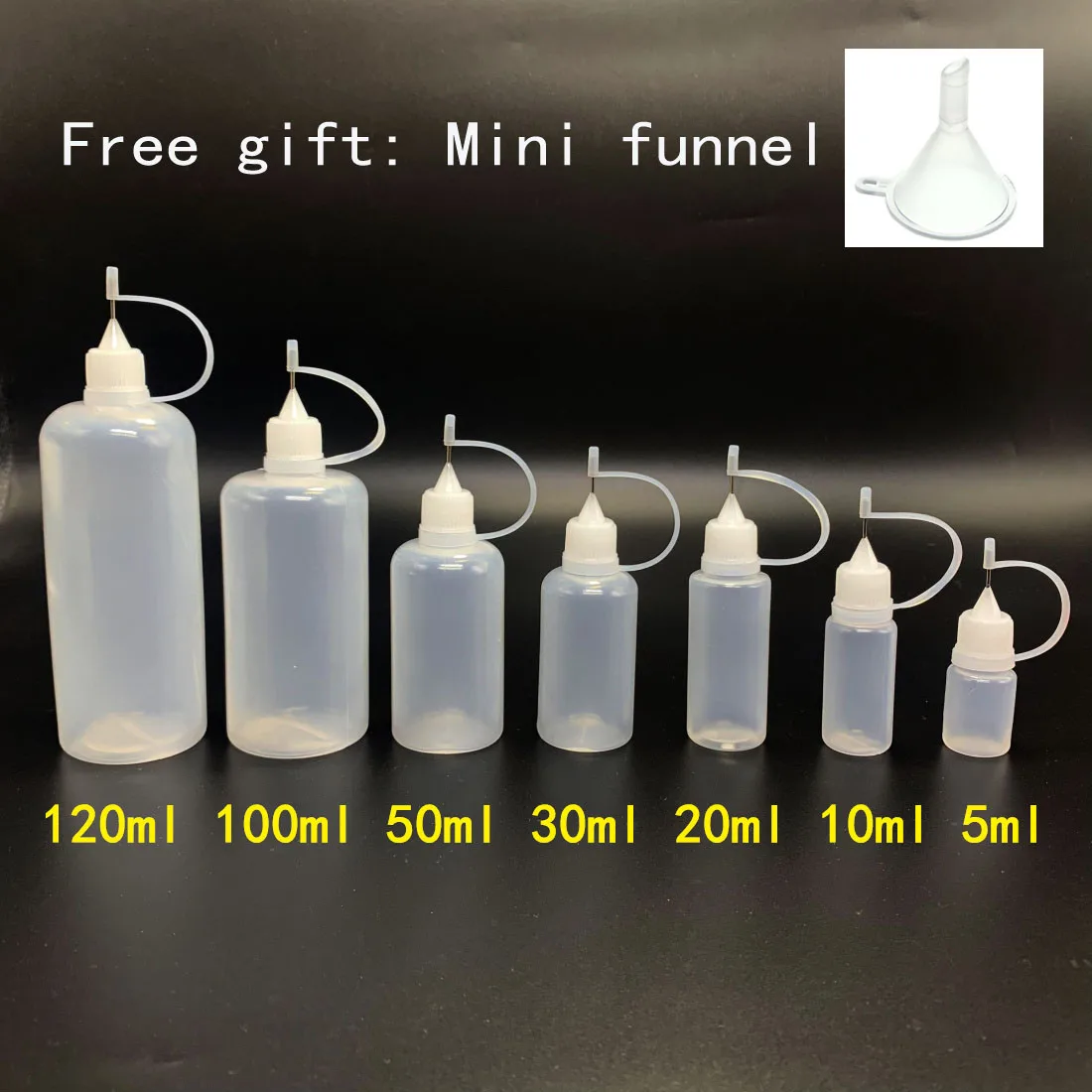 5/10/20/30/50/100/120ML Resuable Needle Tip Glue Applicator Plastic Bottle for Paper Quilling DIY Scrapbooking Paper Craft Tool