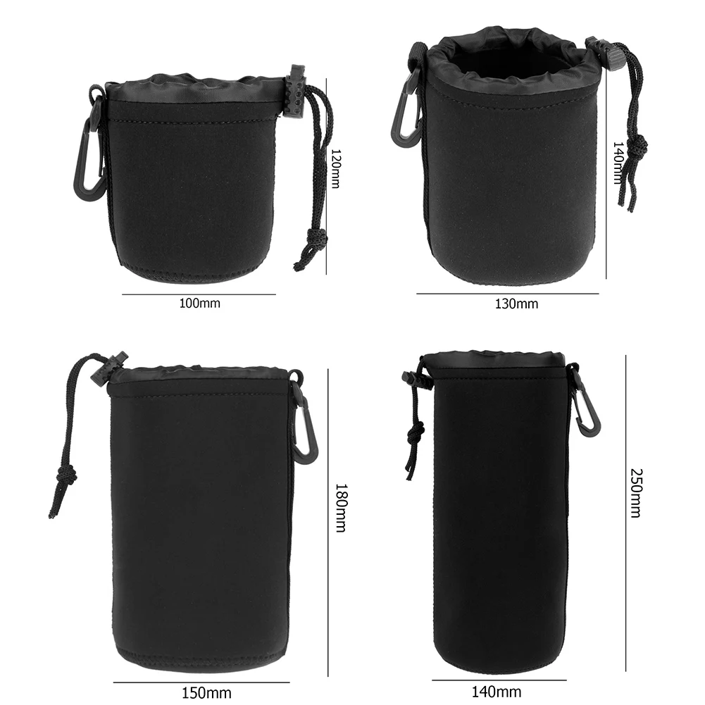 Camera Lens Cover Neoprene Lens Bag Waterproof Soft Camera Lens pouch Shocproof Camera lens bag For Most Digital SLR Camera