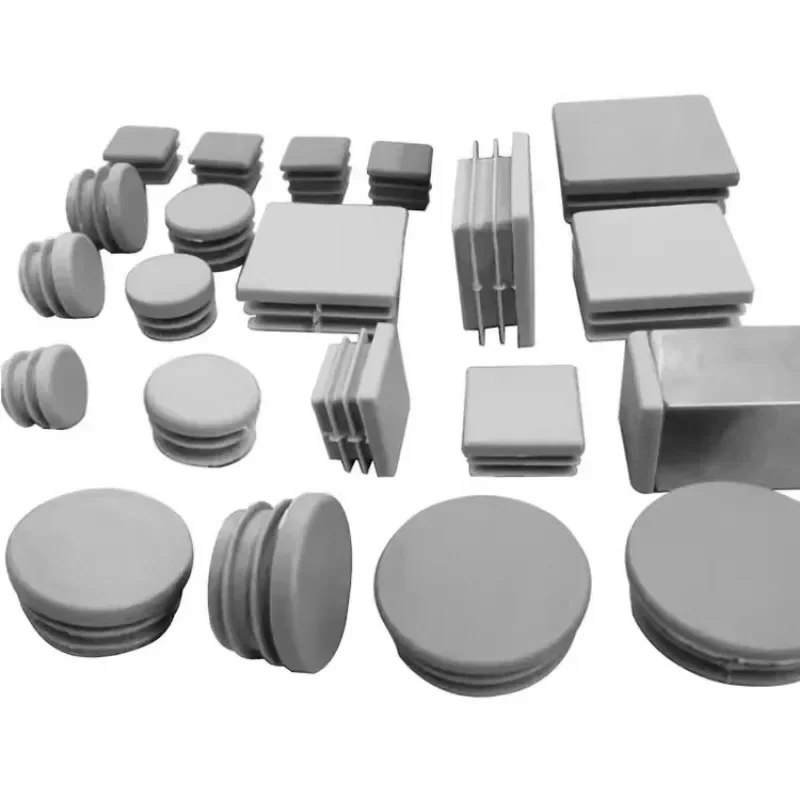 16 Stuks Grijs Plastic Blanking Eindkappen Vierkante Stalen Buis Pijp Inserts Plug Anti Slip Meubels Been Caps Vloerbescherming antislip