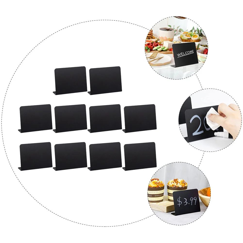 10 Pcs Mini Food Sign Black Writing Chalkboards Price Display Decorative Blackboard Menu Boards For PVC Multifunctional Message