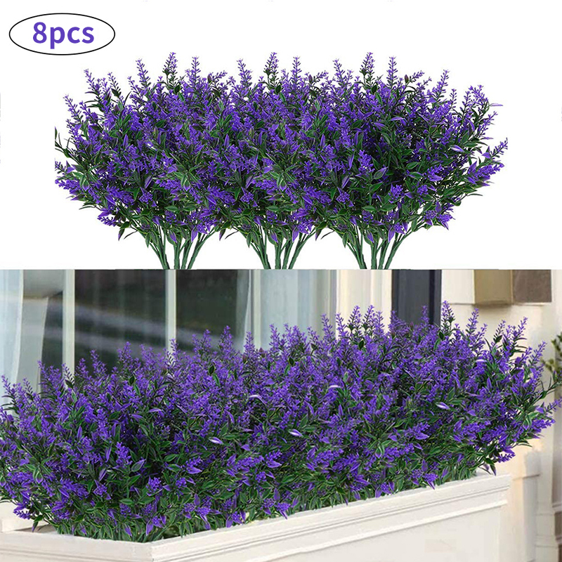 Flor Artificial de plástico de lavanda, planta falsa para boda, hogar, decoración de jardín, ramo de novia, ajuste de mesa, suministros para el hogar