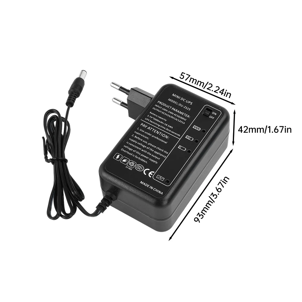 Mini UPS portátil AC 100-240V a DC 5V 9V 12V para módem cámara CCTV amplificador enrutador Wi-Fi amplificador de Panel de tira LED enchufe UE/EE. UU.