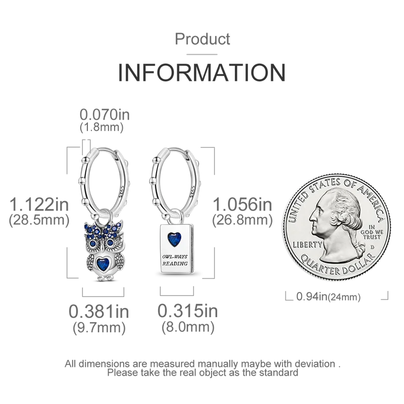 2024 ใหม่ทั้งหมดเงินสเตอร์ลิงS925 นกฮูกหนังสือZirconต่างหูและEardropเครื่องประดับFineผู้หญิงแฟชั่นของขวัญParty