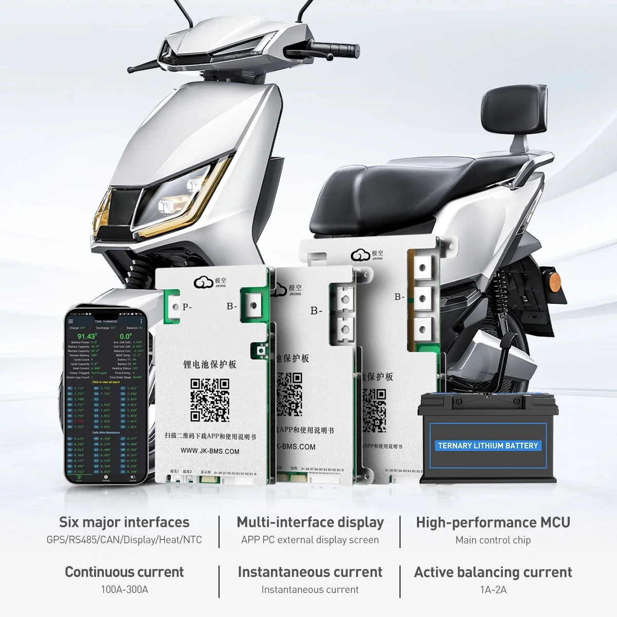Jikong bms JK-B2A8S20P 4s 5s 6s 7s 8s 12v 24v 200a aktive intelligente Balance bms lifepo4 li-ion lto Batterie