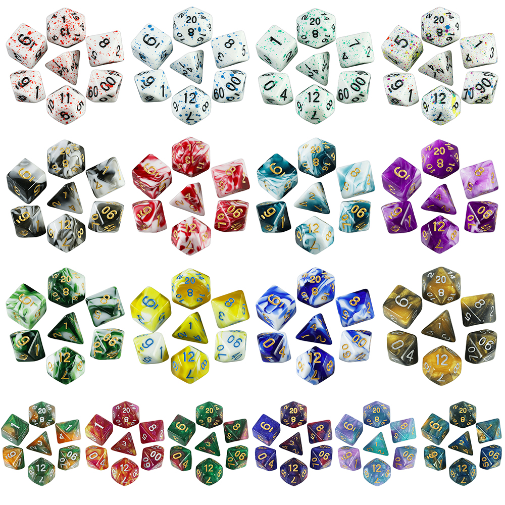 Acessórios para jogos de tabuleiro, cubos, dados acrílicos de alta qualidade, efeito sanguíneo exclusivo, mistura de cores, para entretenimento, jogos de mesa