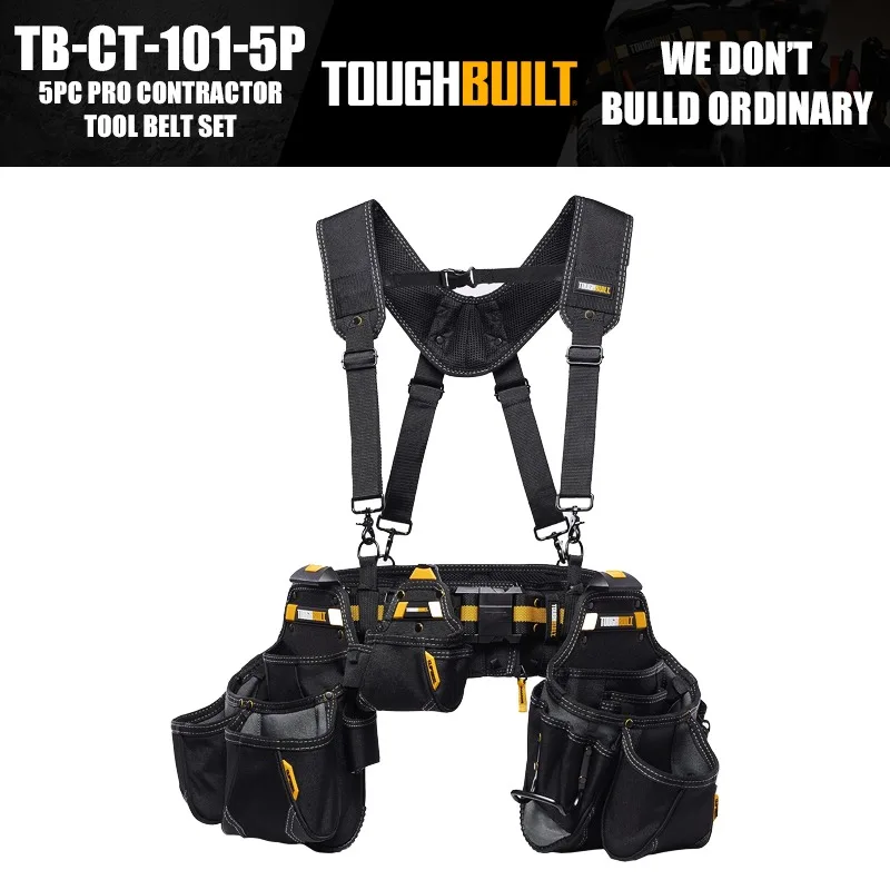 ToughBuilt TB-CT-101-5P 5PC Pro Подрядчик Инструмент Ремень Набор Инструменты Упаковочная сумка