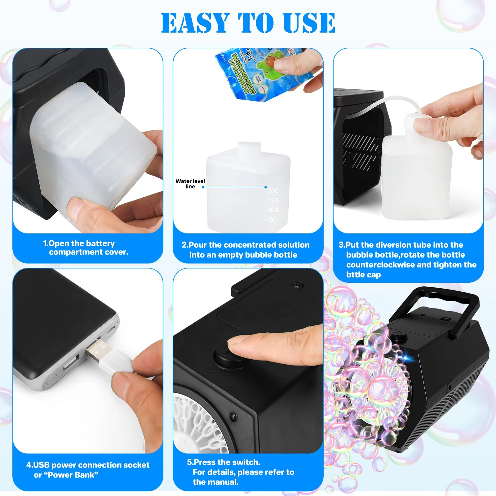 อัพเกรด Bubble Machine เครื่องเป่าฟองสบู่อัตโนมัติด้วยระดับความเร็ว 2 ระดับ