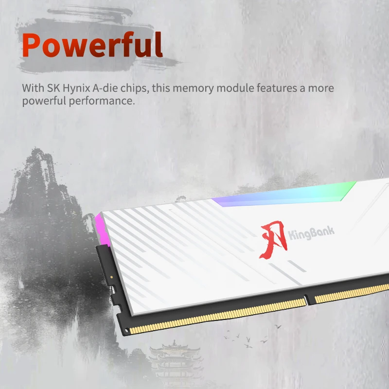 KingBank Radiator Pamięci RAM DDR5 6000MHz 16GB Desktop Pamięć DDR5 RAM Dual Channel Komputer Desktop PC Hynix A die CL28