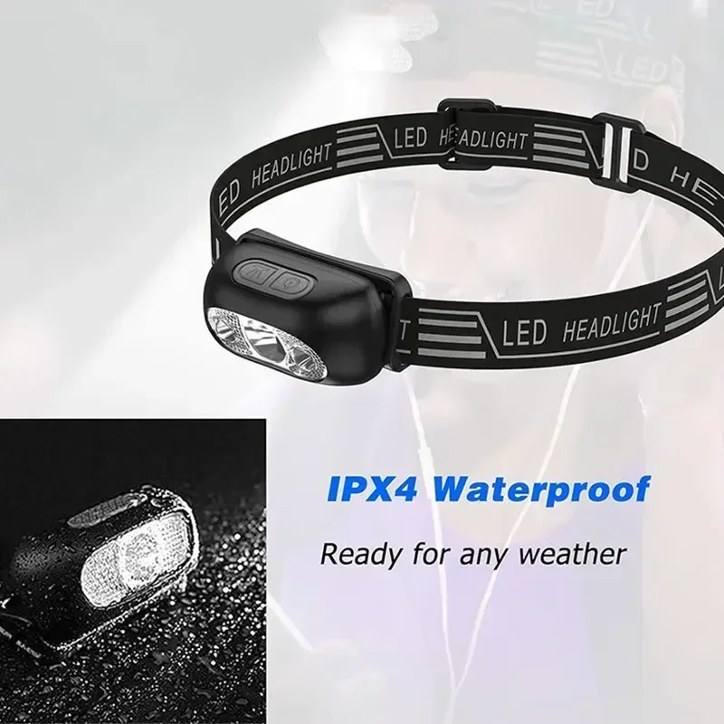 Starkes Licht Scheinwerfer tragbare LED-Sensor Scheinwerfer USB wiederauf ladbare Kopf Taschenlampe Outdoor Camping Angeln Notfall Laterne