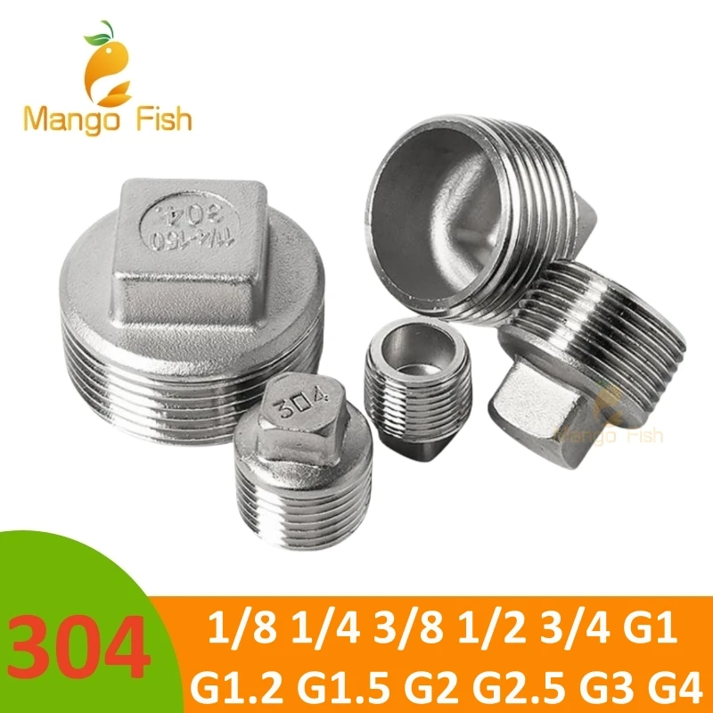 1/5/10 шт. 1/8 "1/4" 3/8 "1/2" 3/4 "1" G1.2 BSP наружная резьба четырехугольная блокировка фитинги из нержавеющей стали 304 квадратная концевая заглушка