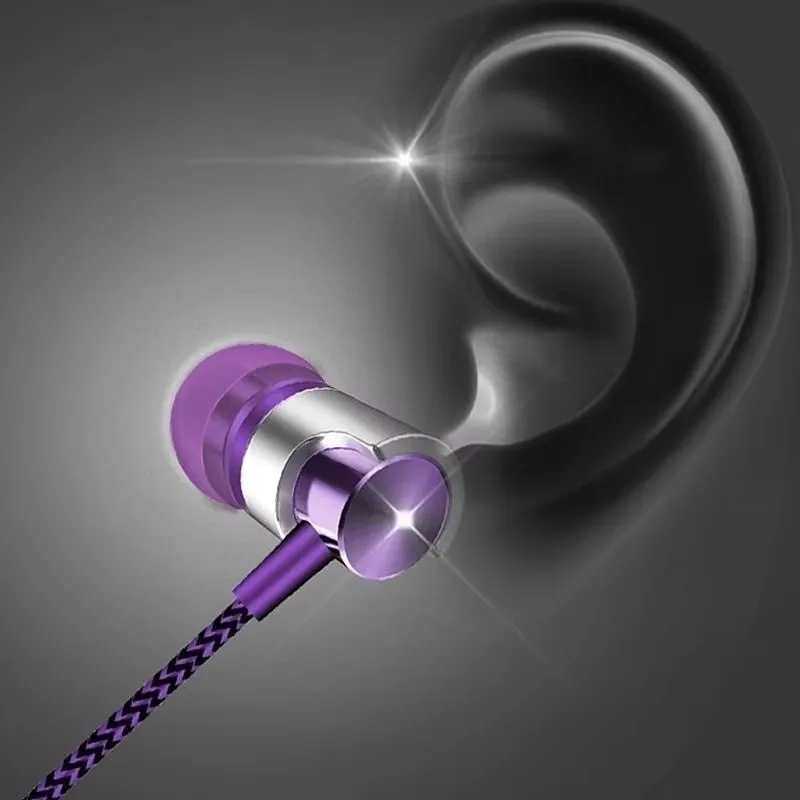 3.5mm com fio fones de ouvido com cancelamento de ruído esportes fone de ouvido duplo driver baixo estéreo gaming fone de ouvido de música de alta fidelidade com microfone