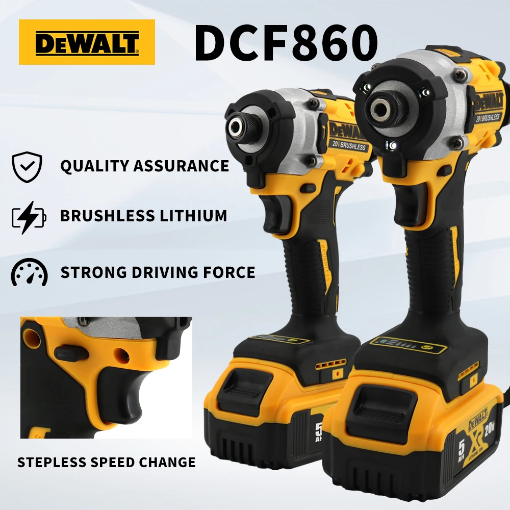 DEWALT DCF860 Cordless Compact Drill Driver 20V Brushless Electric Screwdriver Rechargeable Power Tools Upgraded from DCF850