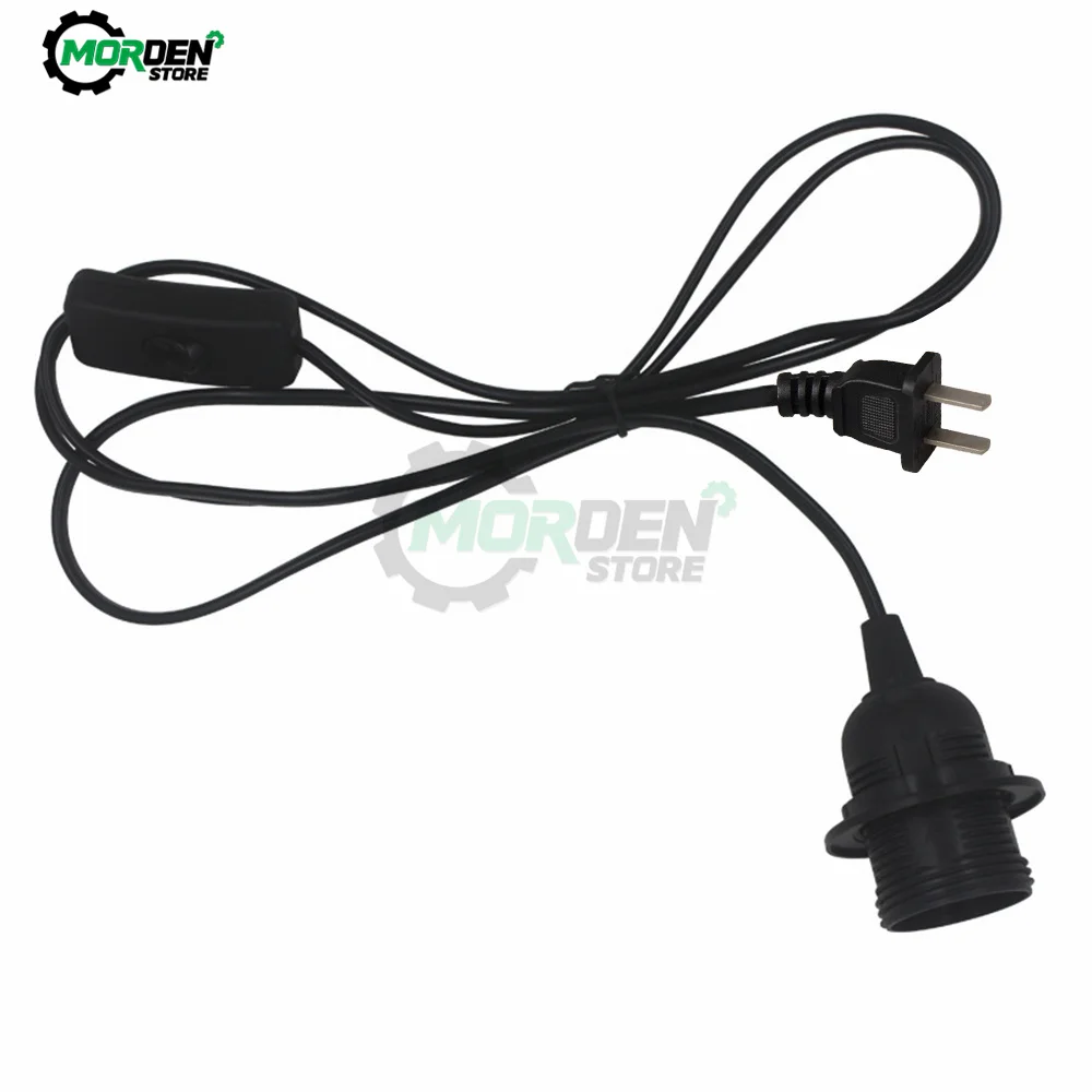 EU US Plug 1.8m Power Cord Cables E27 Full Teeth Lamp Base Holder With Switch Wire For Pendant Led Bulbs Fixture Hang lamp