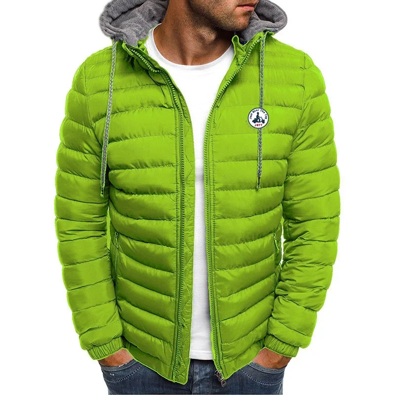 Chaqueta JOTT para hombre, chaqueta de otoño/invierno, ropa deportiva, chaqueta con capucha de algodón 2024, chaqueta de invierno de color claro